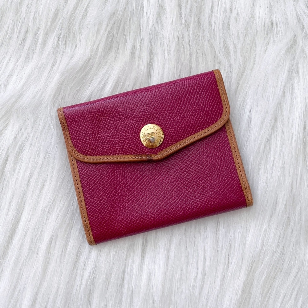 Vintage Italy maroon and brown small leather wallet